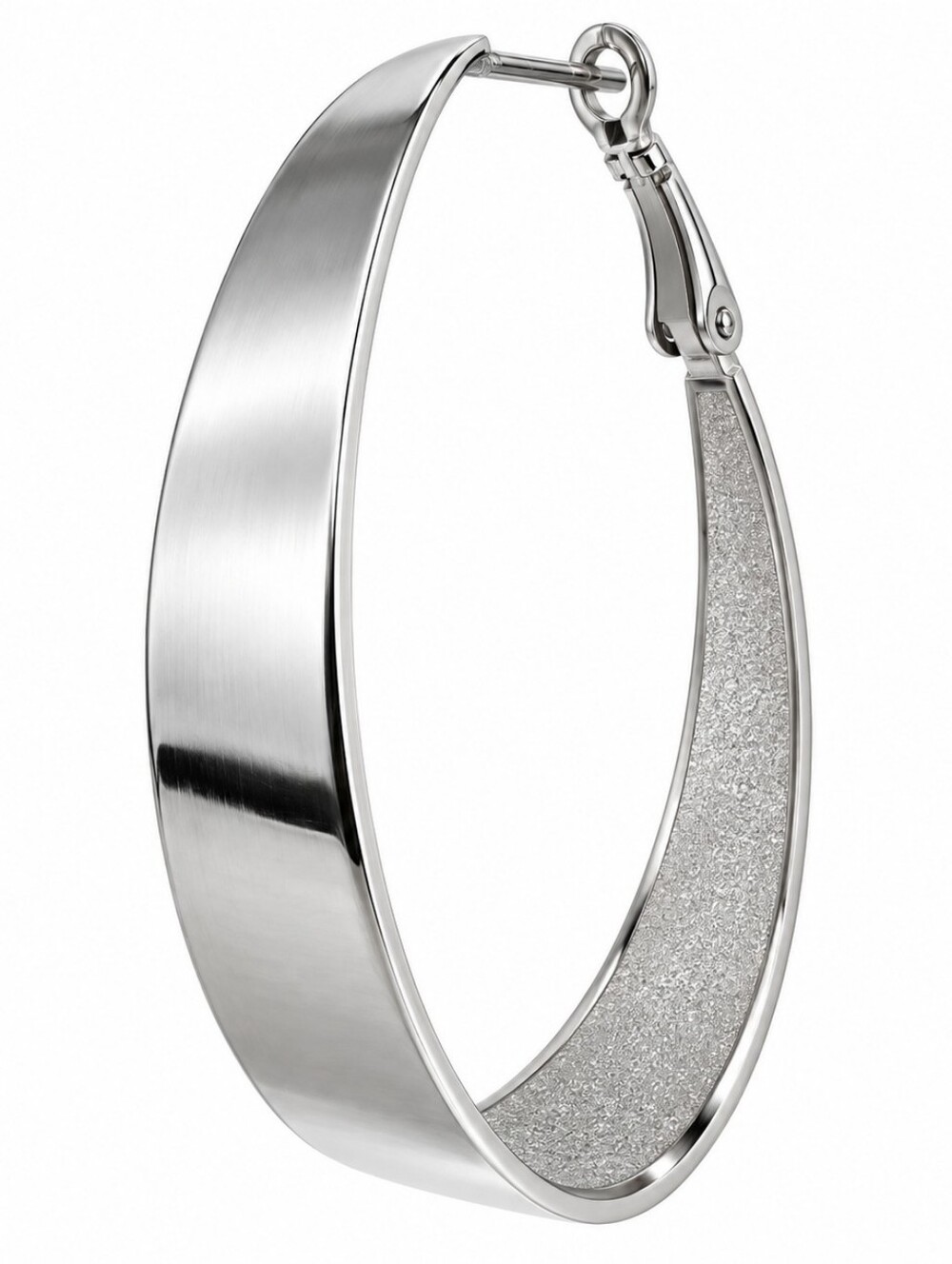 Silver Wide Hoop Earrings – Statement